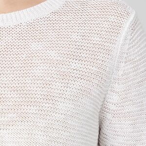 Eileen Fisher Organic Linen Cotton Mesh Crew Neck Top size M